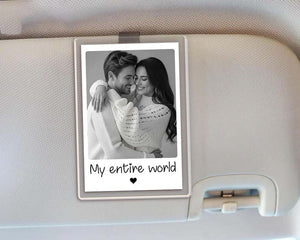 Custom Couple Photo Car Visor Clip, Drive Safe I Love You Sun Visor, Valentines Day Gift For Him, Personalized Gifts for Boyfriend Husband