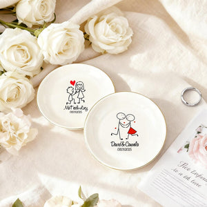 Personalized Ring Dish for Couple, Custom Engagement Jewelry Tray, Wedding Gift for Couple, Bride Gift, Anniversary Gift, Valentine's Day Gift
