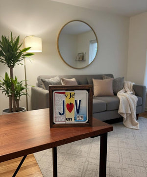 Custom Anniversary License Plate Sign Personalized Wedding Gift for Him Her Valentines Decor