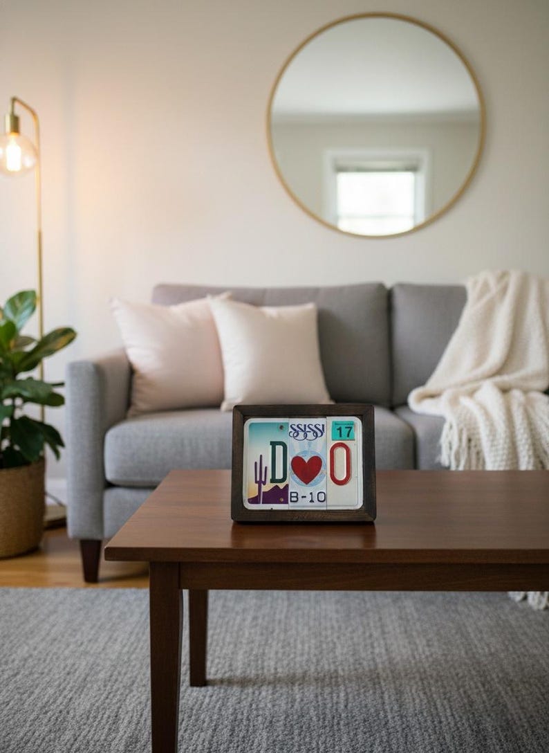 Custom Anniversary License Plate Sign Personalized Wedding Gift for Him Her Valentines Decor