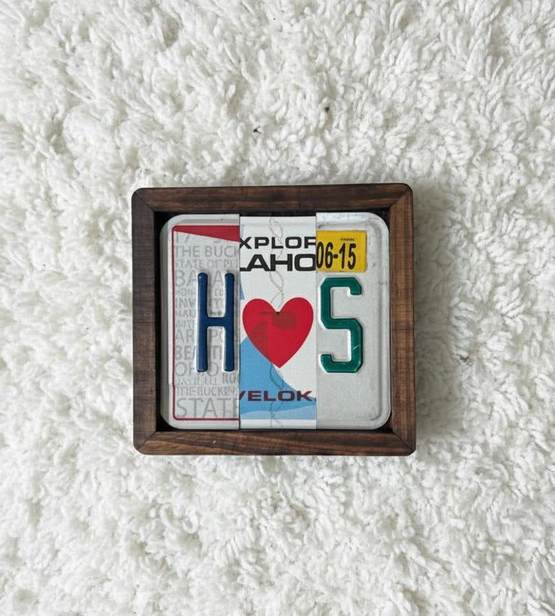 Custom Anniversary License Plate Sign Personalized Wedding Gift for Him Her Valentines Decor