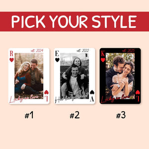Personalized Couple Photo Visor Clip, Drive Safe Gift for Him, Valentines Day Gift for Boyfriend, Couple Playing Card Car Visor Clip