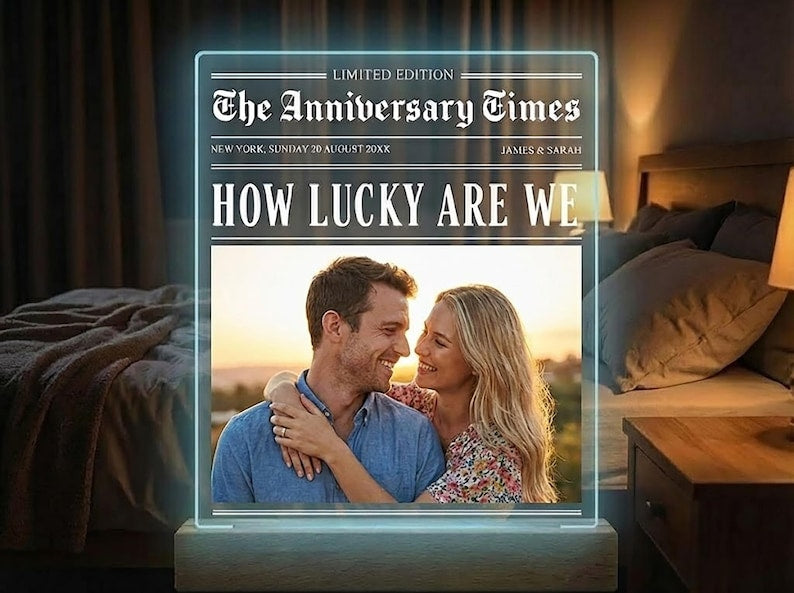 Personalized Couple Photo Led Night Light Lamp, Valentine's Day Gift for Couple, Anniversary Gift, Romantic Gift, Couple Name LED Lamp Gift