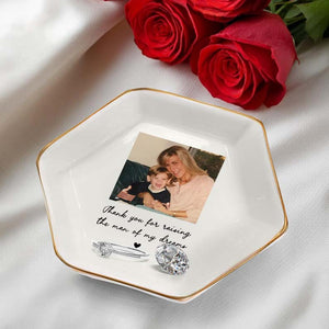 Photo Gifts for Mom Wedding Day, Custom Photo Wedding Ring Dish, Mother Of The Bride Jewelry Dish, Custom Jewelry Tray for Mom, MOB Gifts