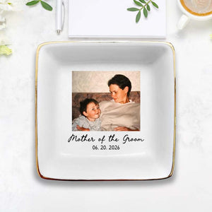Photo Gifts for Mom Wedding Day, Custom Photo Wedding Ring Dish, Mother Of The Bride Jewelry Dish, Custom Jewelry Tray for Mom, MOB Gifts
