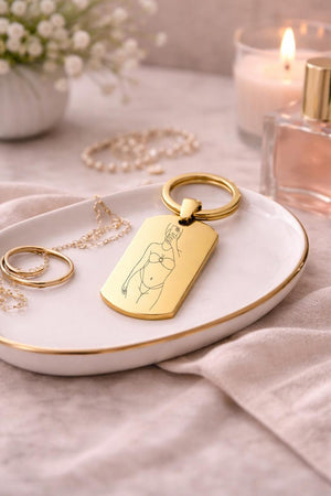 Spicy Valentines day photo keyring gift for girlfriend and boyfriend with custom engraved photo outline and gift set option