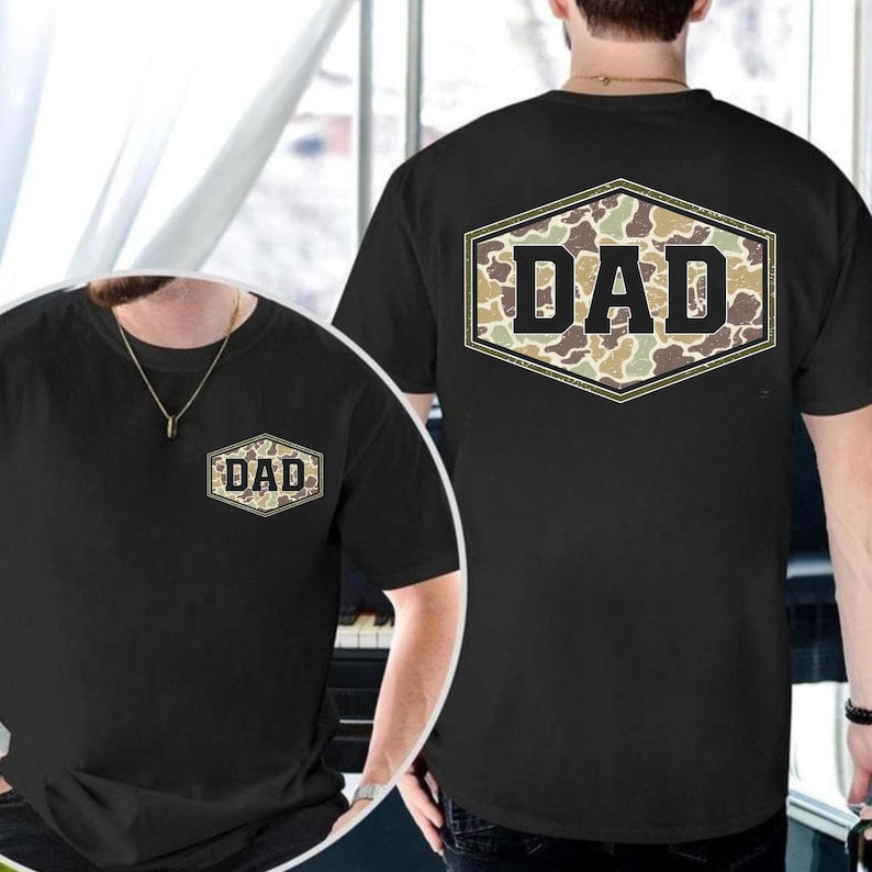 Camouflage Dad Shirt, Retro Varsity Dad Tee, Duck Camo Father s Day Gift, Classic Dad Shirt, Retro Dad Shirt, Gift For Dad