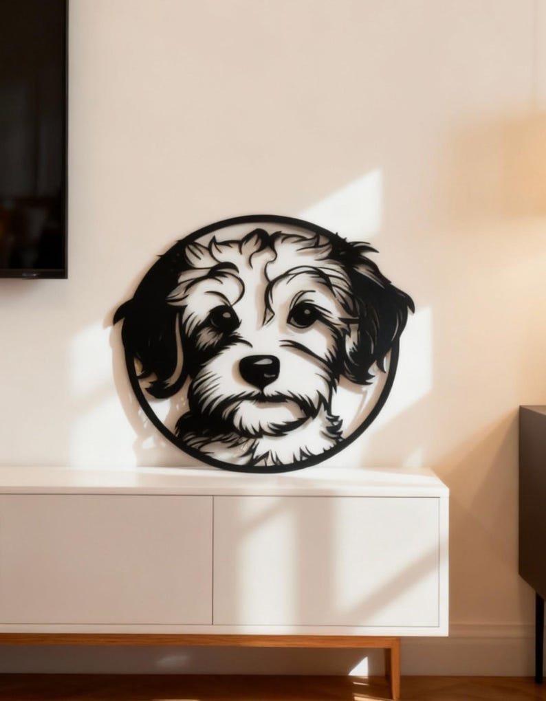 Custom Portrait Metal Wall Art, Personalized Minimalist Line Flat Sculpture from Photo, Gifts for Pet , Lover, Family