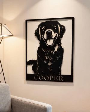 Custom Portrait Metal Wall Art, Personalized Minimalist Line Flat Sculpture from Photo, Gifts for Pet , Lover, Family