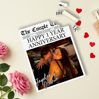 Personalized Photo Building Blocks For Couples, Gamer Boyfriend Valentines Day Gift, Custom Couple Magazine Puzzle Block, Anniversary Gifts