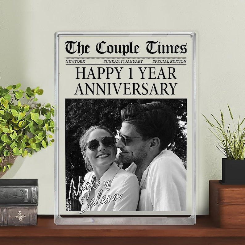 Personalized Photo Acrylic Blocks For Couples, Gamer Boyfriend Valentines Day Gift, Custom Couple Magazine Custom Acrylic Block, Anniversary Gifts