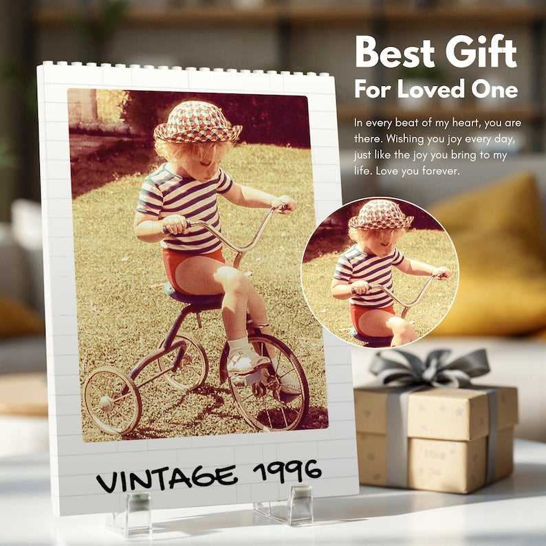 30th Birthday Custom Puzzle Vintage 1996 Design, Photo Block Puzzles Retro Photograph Ready-to-Assemble Gifts