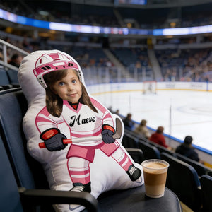 Custom Your Hockey Hero!Personalized Photo&Name Exclusive Hockey Pillow,Transform Your Face into an Ice Star,Gift for Players/Fans/Coaches