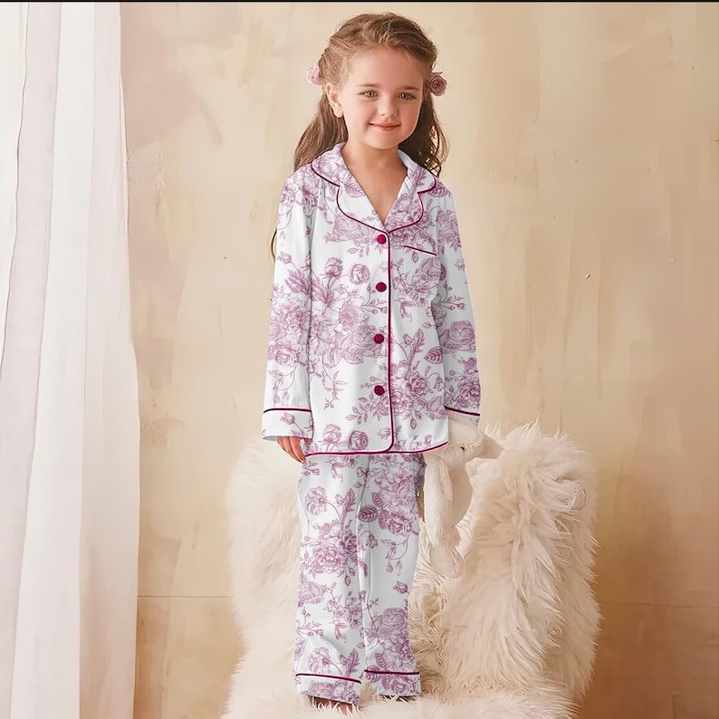 Custom Pet Portrait Chinoiserie Pajamas Set, Personalized Dog Face Pajama, Pet Lover Gift, Blue Toile Dog Photo Pajamas, Dog Breed Pjs Pants