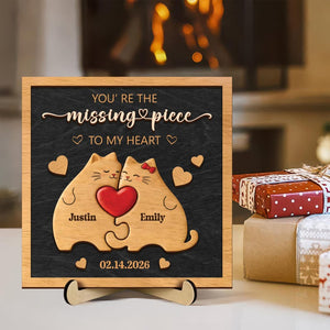 Personalized Couple Wooden Sign Custom Names & Date Puzzle Art, Romantic Anniversary Gift, Valentine or Wedding Keepsake Decor