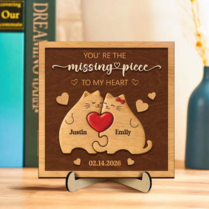 Personalized Couple Wooden Sign Custom Names & Date Puzzle Art, Romantic Anniversary Gift, Valentine or Wedding Keepsake Decor