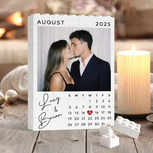 Custom Photo Building Blocks for Couples, Calendar Block Valentines Day Gift, Gamer Boyfriend Valentine Gifts, Couple Gift, Anniversary Gift
