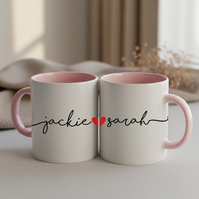 Personalized Valentine's Couple Matching Mug, Couple Name Mug Girlfriend/Boyfriend Gift, Valentines Couples Gift, Couples Gift, Gift for Him