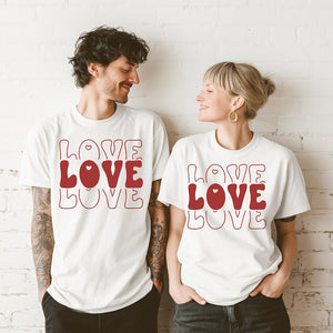 Custom Valentine s Day Love Couple Shirt Set, Love Matching Sweatshirts for Couples, Unisex Romantic Gift Idea Couple Hoodie,Love Pullover