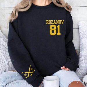 Embroidered Team Hollanov Sweatshirt, Hockey Romance Unisex LGBT Hockey Fan Gift, Ilya Rozanov Heated Rivalry Shirt, Queer Hockey Fan
