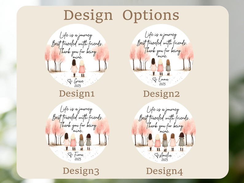 Personalized Best Friend Ornament, Life Is a Journey Quote Ceramic Ornament, Friendship Gift for Bestie, Bridesmaid or Sister Keepsake 2026