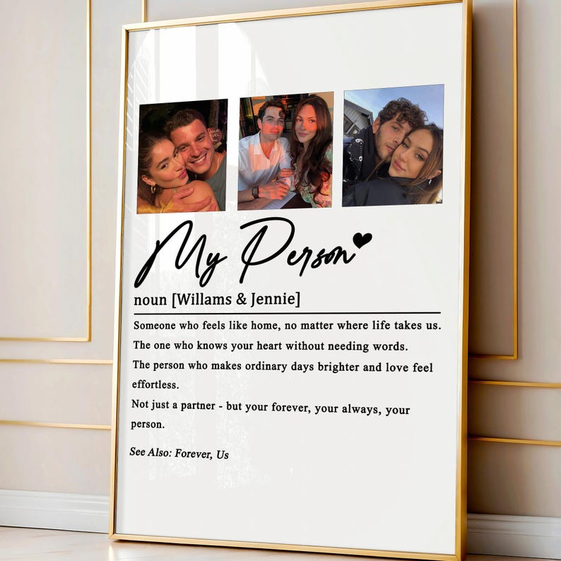 Personalised My Person Definition Print, Photo Gift for Him, Gift for Her, Anniversary Gift, Valentines Gift for Him Her, Gift for Boyfriend
