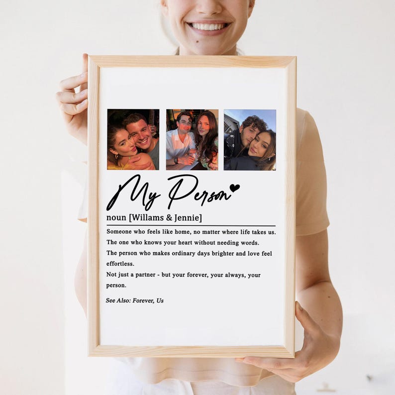 Personalised My Person Definition Print, Photo Gift for Him, Gift for Her, Anniversary Gift, Valentines Gift for Him Her, Gift for Boyfriend