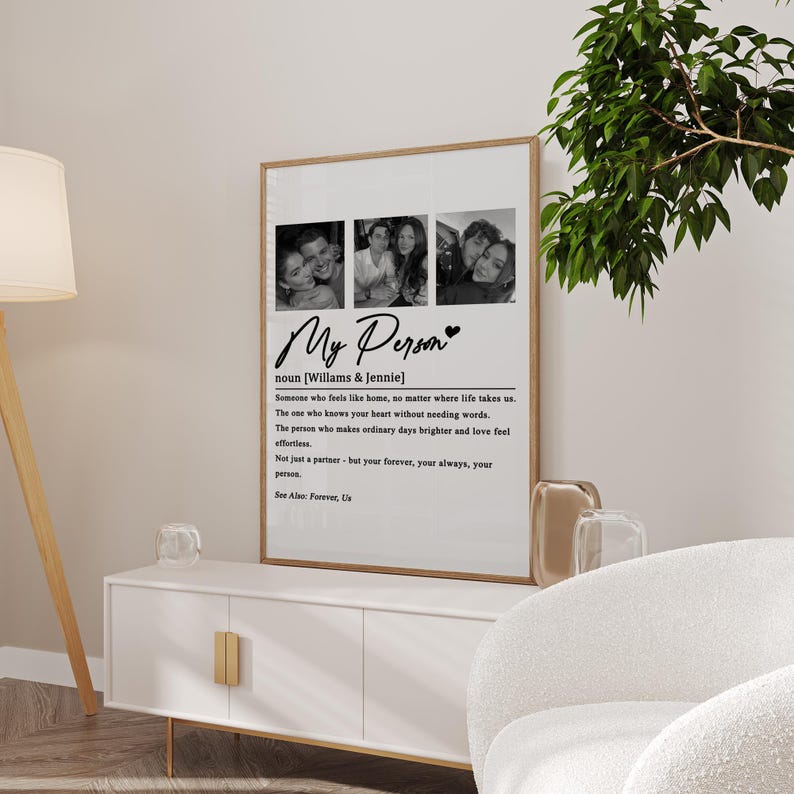 Personalised My Person Definition Print, Photo Gift for Him, Gift for Her, Anniversary Gift, Valentines Gift for Him Her, Gift for Boyfriend