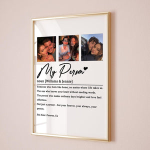 Personalised My Person Definition Print, Photo Gift for Him, Gift for Her, Anniversary Gift, Valentines Gift for Him Her, Gift for Boyfriend