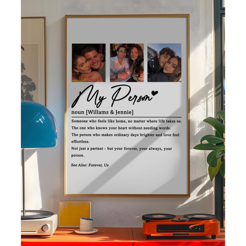 Personalised My Person Definition Print, Photo Gift for Him, Gift for Her, Anniversary Gift, Valentines Gift for Him Her, Gift for Boyfriend