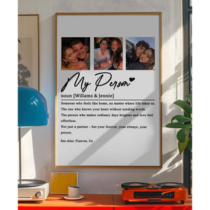 Personalised My Person Definition Print, Photo Gift for Him, Gift for Her, Anniversary Gift, Valentines Gift for Him Her, Gift for Boyfriend