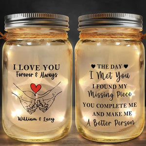 Personalized Couple Light Jar, Custom Date Keepsake Gift, I Met You I Liked You Lamp,Anniversary Decor,Romantic Valentines Day Gifts