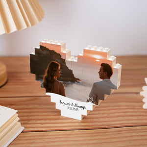 Personalized Heart Photo Building Block, Picture Building Block, Brick Puzzle, Gifts for Boyfriend/Girlfriend, Valentine Gift for Couples