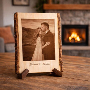 Personalized Wood Photo Engraving, Custom Couple Photo on Wood, Valentine s Day Gift for Him Her, Rustic Wedding Anniversary Decor,