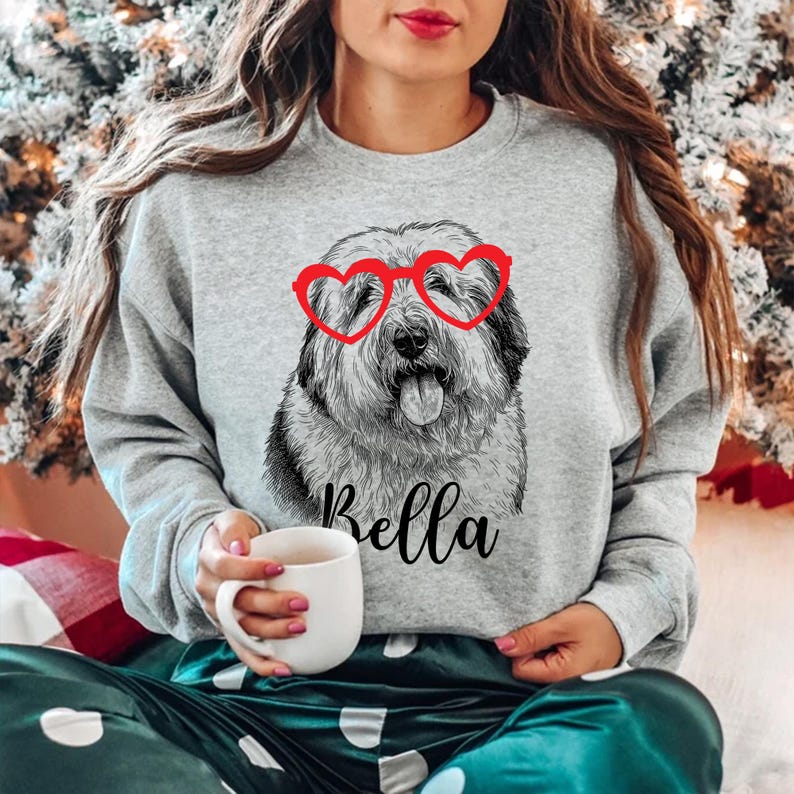 Custom Pet Valentine's Day Shirt, Custom Pet Portrait Sweatshirt, Personalized Valentine Gift for Pet Lover, Custom Dog Cat Graphic Tee