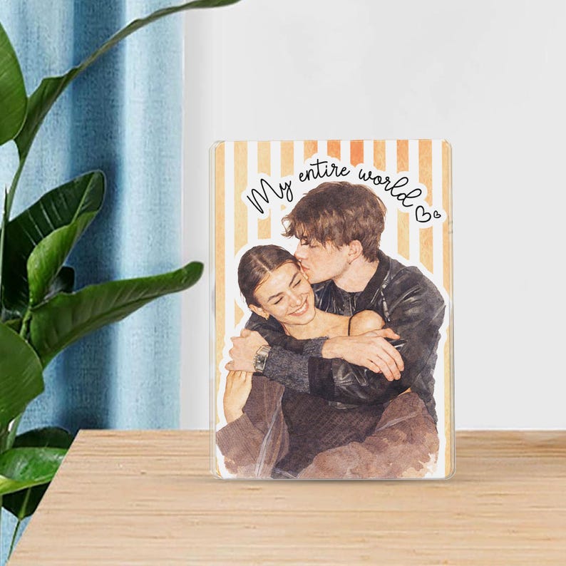 Custom Portrait From Photo Couples Car Visor Clip, Valentine Gifts, Custom Drive Safe Sun Visor Picture Clip, Valentine's Day Gift For Him