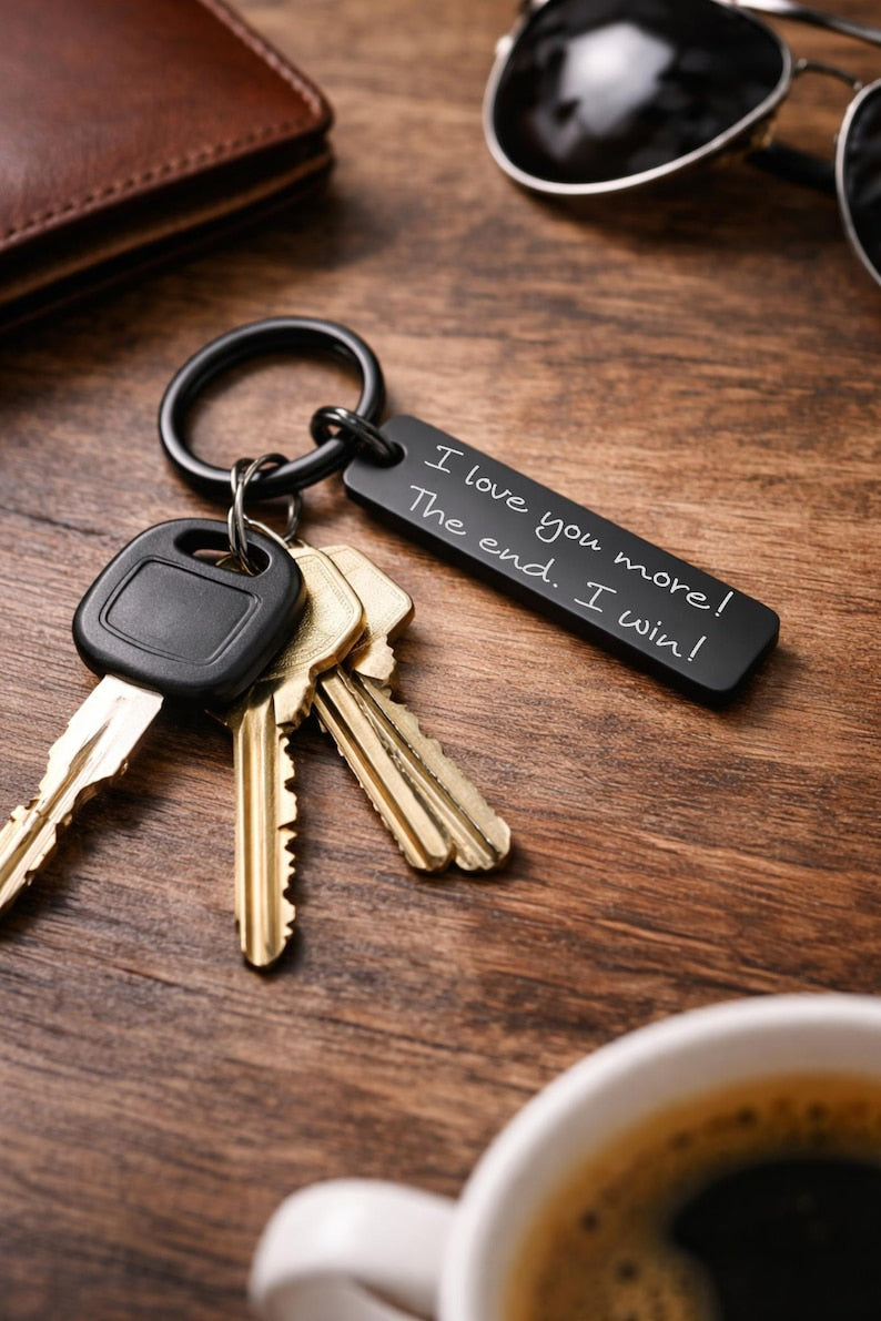 Drive Safe keychain, Customizable Rectangle Anniversary gift, Personalized Anniversary Gift for Him, Boyfriend Gift, Custom Husband Gift