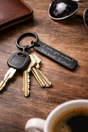 Drive Safe keychain, Customizable Rectangle Anniversary gift, Personalized Anniversary Gift for Him, Boyfriend Gift, Custom Husband Gift