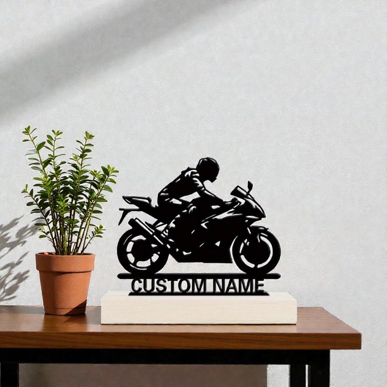 Custom Motorcycle Name Plaque, Personalized Biker Metal Sign, Boys Room Decor, Motorbike Bedroom Name Sign, Cool Men Gift for Riders