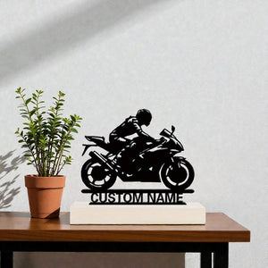 Custom Motorcycle Name Plaque, Personalized Biker Metal Sign, Boys Room Decor, Motorbike Bedroom Name Sign, Cool Men Gift for Riders