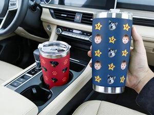 Custom Baby/Pet Face Portrait Tumbler, Personalized Insulated Tumbler, Holiday Gifts for Parents and Grandparents