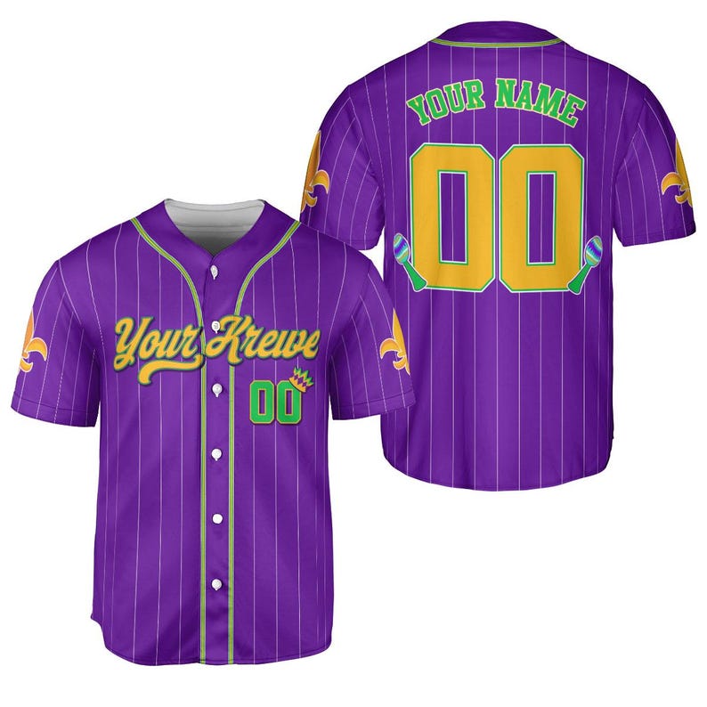 Custom Festival Baseball Jersey Personalized Your Krewe, Name & Number Holiday Team Jersey, Family Matching Men Women Youth Kids