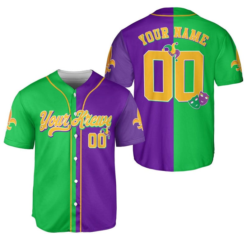 Custom Festival Baseball Jersey Personalized Your Krewe, Name & Number Holiday Team Jersey, Family Matching Men Women Youth Kids