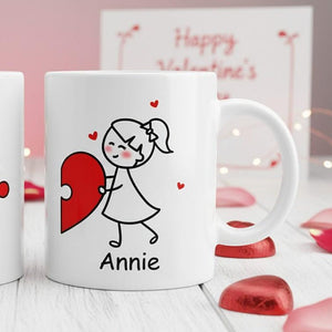 You Complete Me Coffee Mug, Custom Couple Mug, Cute Happy Valentine's Day Gifts For Boyfriend Girlfriend Him Her