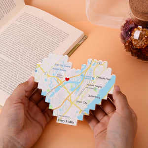 Map Print Building Block, Photo Puzzles Blocks with Location, Friend Long Distance Gift, Couple Engagement, Anniversary Gift, Valentine Gift