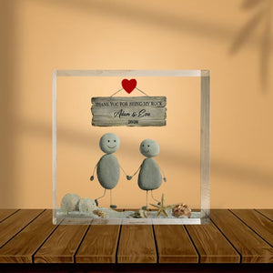 Thank You For Being My Rock Acrylic Plaque, Personalized Anniversary Gift for Couple, Wedding Gift, Valentines Day Gift, Engagement Keepsake