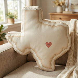 State Shape Pillow With City Name, Custom Throw Gift All 50 States for Grandparents Loved Ones Gift