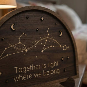 Custom Star Constellation Wooden Sign Together Is Right Where We Belong Gift For Her Him Anniversary Wedding Decor Celestial Wall Art