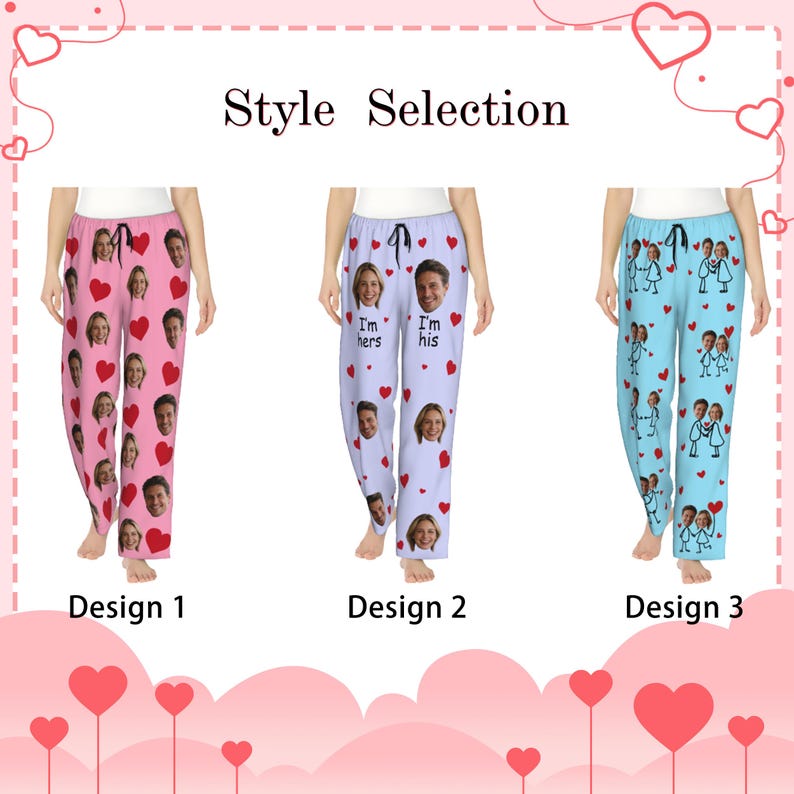 Custom Face Pajamas Pants for Couples, Personalized Couple Photo Pajama, Pajama pants Party Valentine's Day gifts, Funny Face Pajama Pants