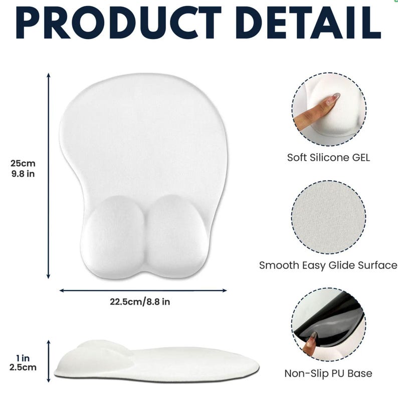 Custom Face Funny 3D Mouse Pad, Personalized Photo Gift for Couples, Wife, Girlfriend, Coworker, Unique Office Desk Decor